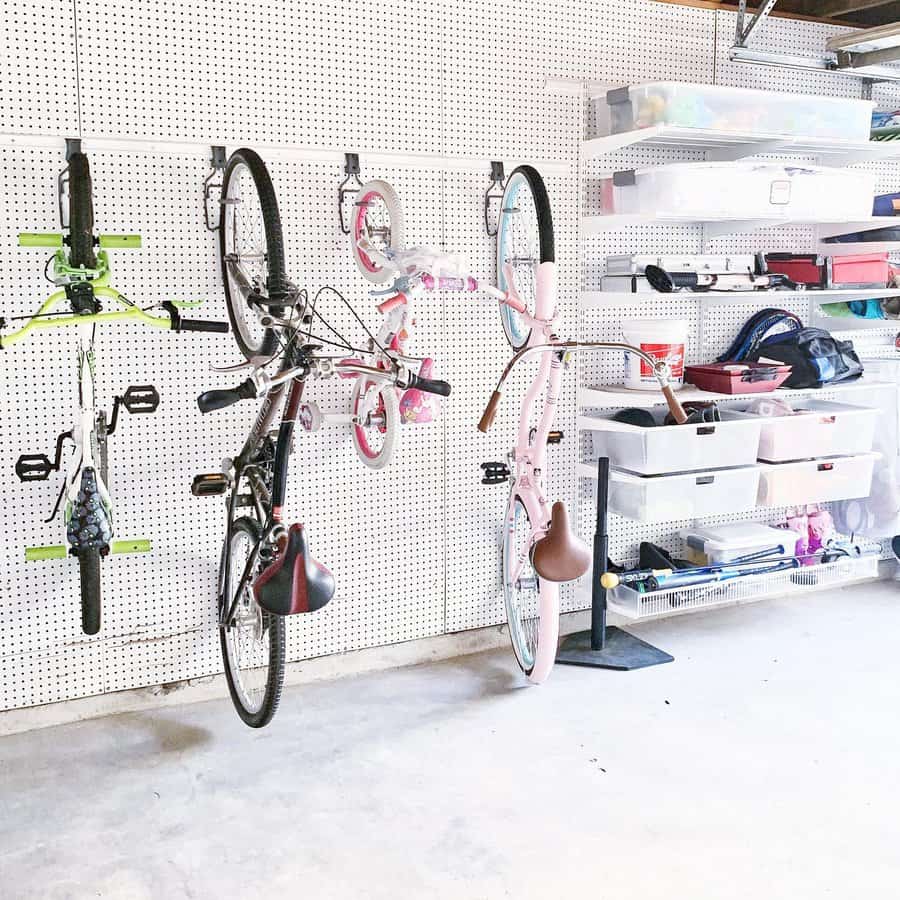 Bike wall mount peg board