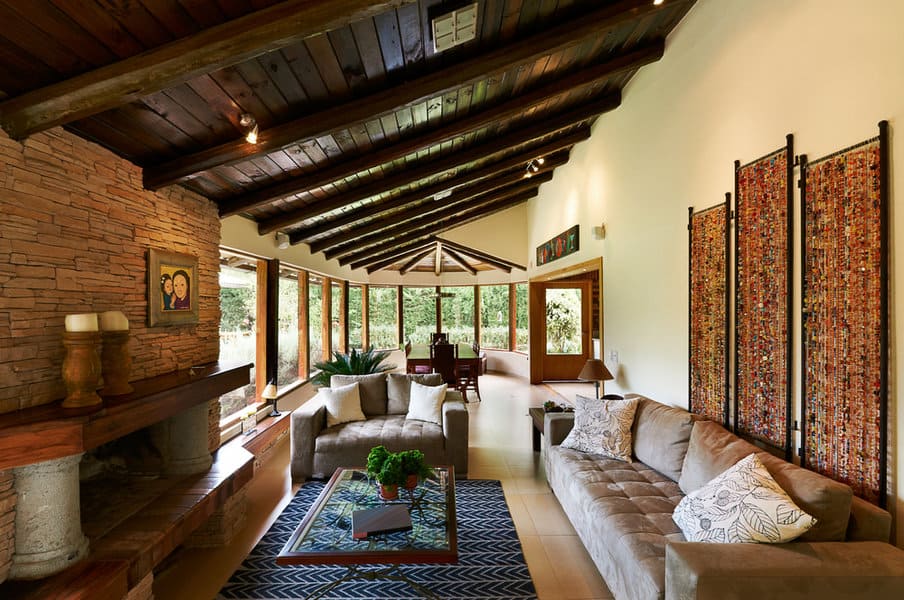Furniture Rustic Living Room Ideas 1 Spacious rustic living room with exposed beams and large windows