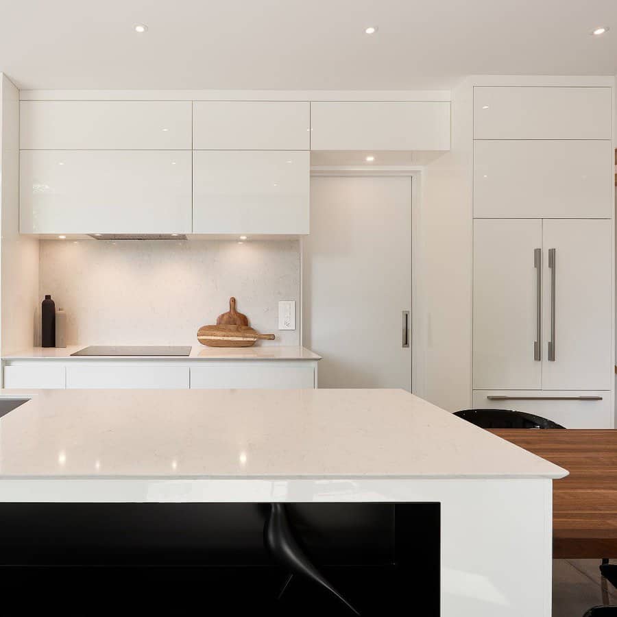 Modern high gloss white cabinets