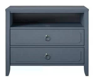 Her Majesty Two-Drawer Blue Nightstand