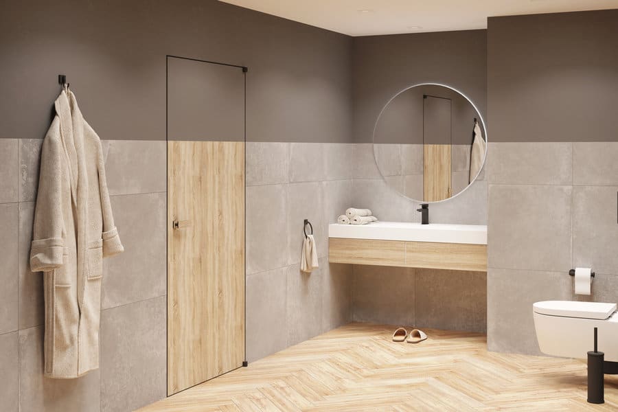 Interior Bathroom Door Ideas 13 Frameless bathroom door