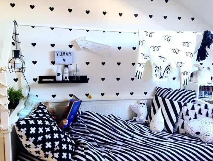 Black and white patterned throw pillows