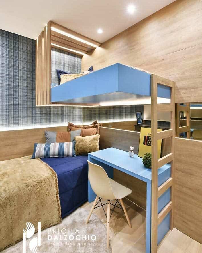 Teen bedroom with loft bed