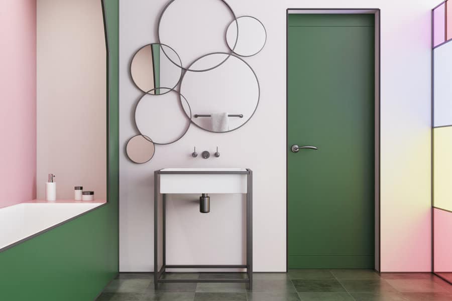 Minimalist Bathroom Door Ideas 16 Colored bathroom door