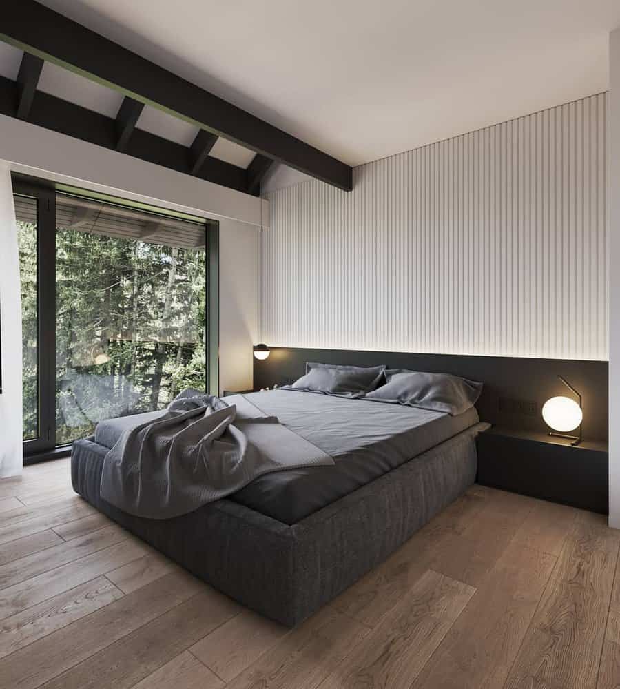 Light monochrome bedroom