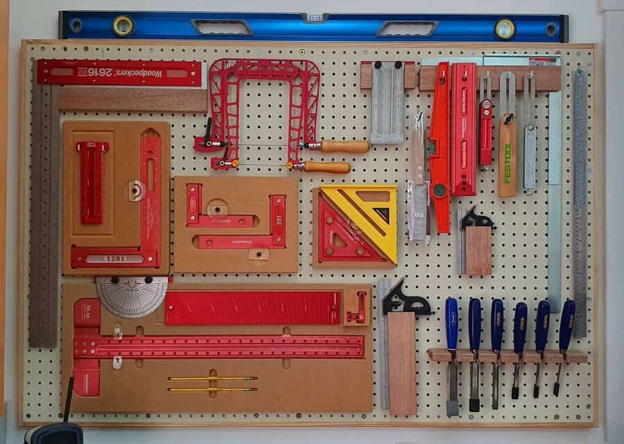 Pegboard with panels