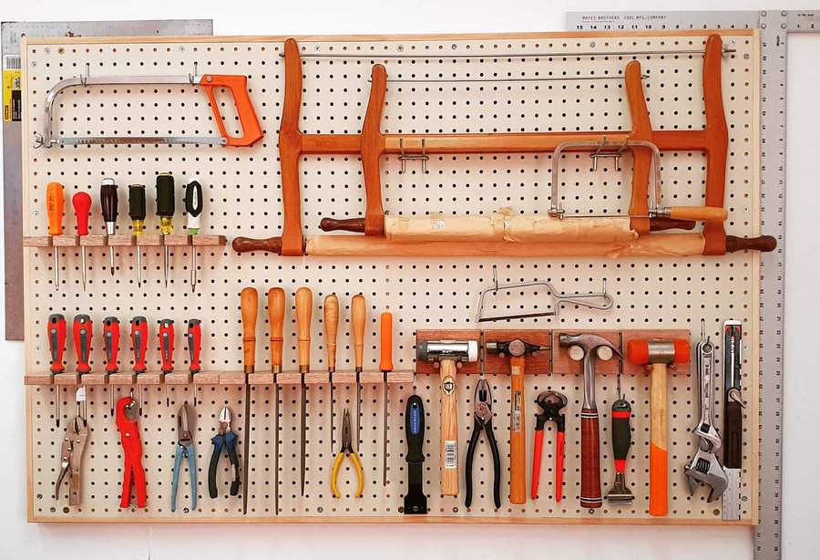 Pegboard with panels