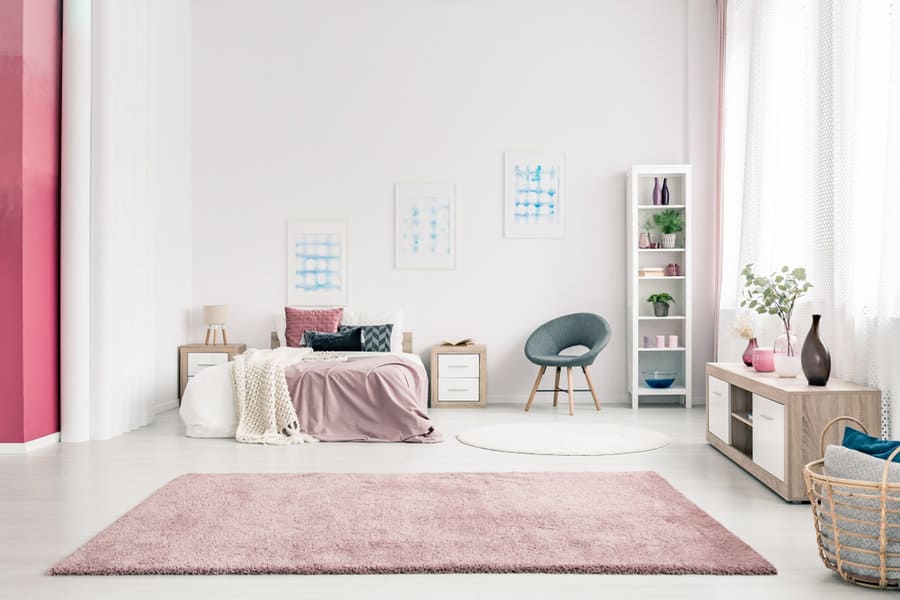 Plush pink rug