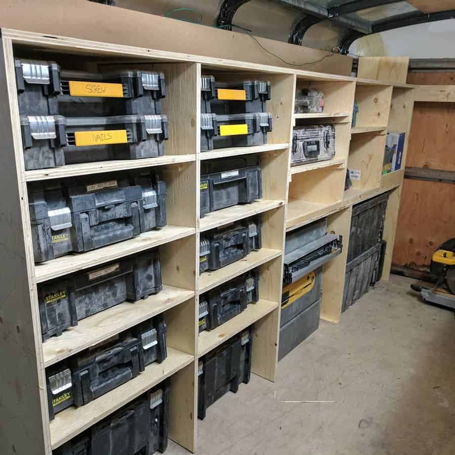 Organized compartment tool storage