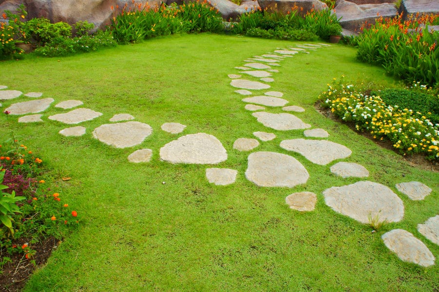 Oversized rock garden path