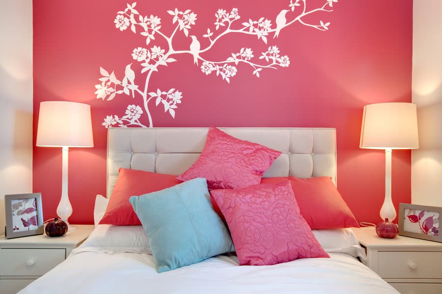 Bedroom floral mural