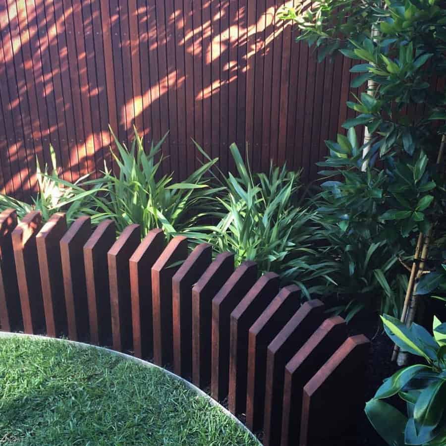 Wooden fence edging