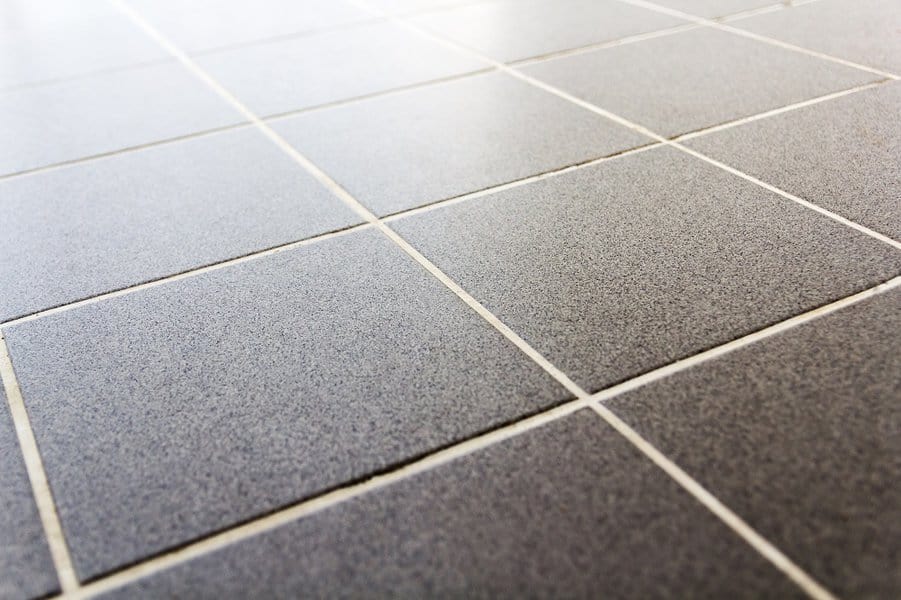 White Grout and Gray Tile