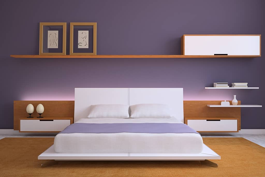 merlot color bedroom with cherry furniture