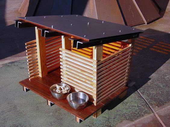 Dog house with plant boxes 